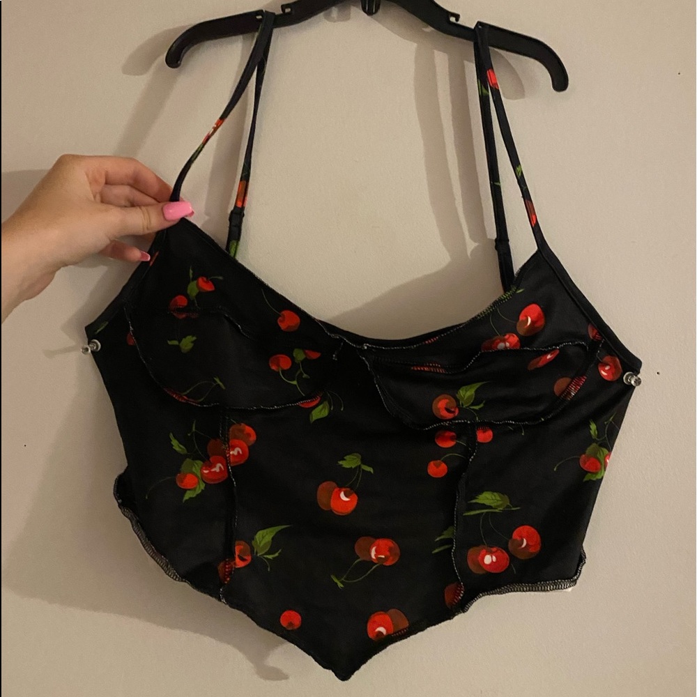 shein cherry crop top